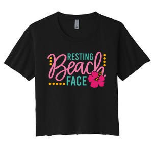 Resting Beach Face Funny Summer Women's Crop Top Tee