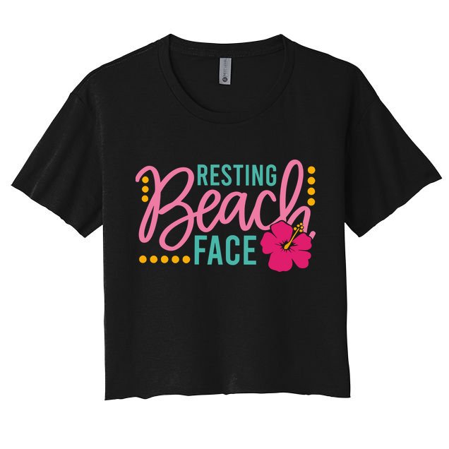 Resting Beach Face Funny Summer Crop Top