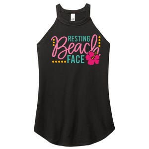 Resting Beach Face Funny Summer Women's Perfect Tri Rocker Tank