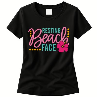 Resting Beach Face Funny Summer Womens T-Shirt