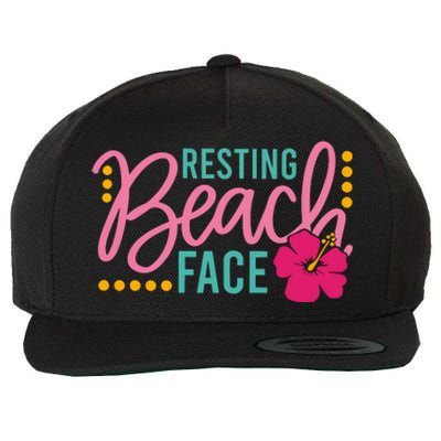 Resting Beach Face Funny Summer Wool Snapback Cap