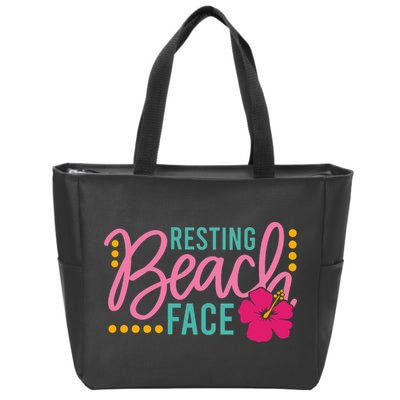 Resting Beach Face Funny Summer Zip Tote Bag