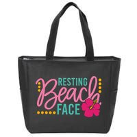 Resting Beach Face Funny Summer Zip Tote Bag