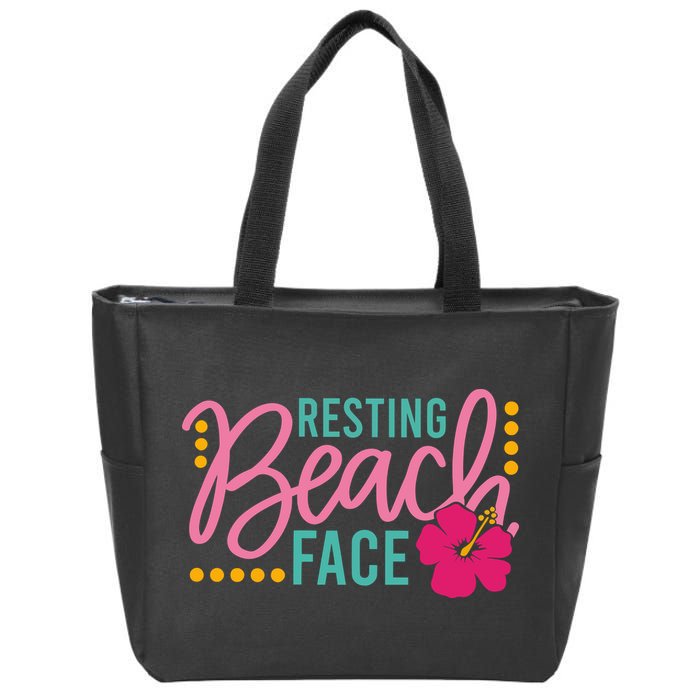 Resting Beach Face Funny Summer Zip Tote Bag
