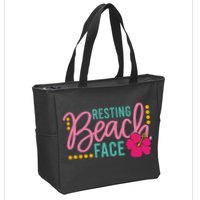 Resting Beach Face Funny Summer Zip Tote Bag