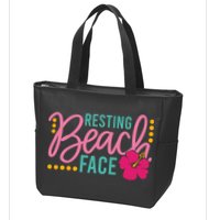 Resting Beach Face Funny Summer Zip Tote Bag
