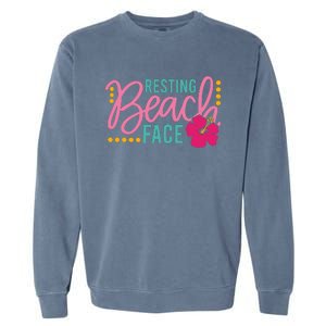 Resting Beach Face Funny Summer Garment-Dyed Sweatshirt