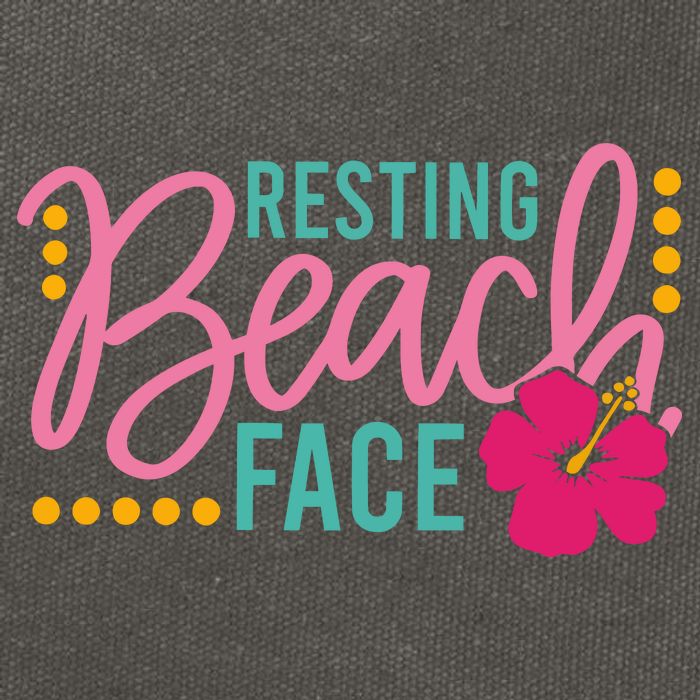 Resting Beach Face Funny Summer Cotton Canvas Backpack