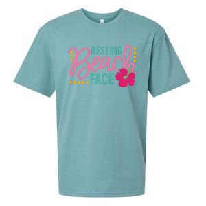 Resting Beach Face Funny Summer Sueded Cloud Jersey T-Shirt