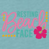 Resting Beach Face Funny Summer Sueded Cloud Jersey T-Shirt