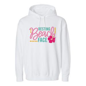 Resting Beach Face Funny Summer Garment-Dyed Fleece Hoodie