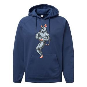 Rat Bodybuilding Fitness Gym Motivation Bodybuilder Performance Fleece Hoodie