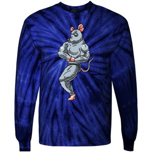 Rat Bodybuilding Fitness Gym Motivation Bodybuilder Tie-Dye Long Sleeve Shirt