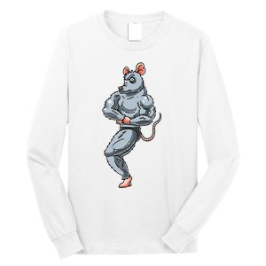 Rat Bodybuilding Fitness Gym Motivation Bodybuilder Long Sleeve Shirt