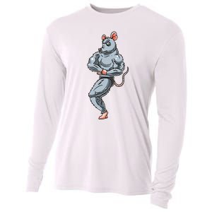 Rat Bodybuilding Fitness Gym Motivation Bodybuilder Cooling Performance Long Sleeve Crew