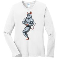 Rat Bodybuilding Fitness Gym Motivation Bodybuilder Ladies Long Sleeve Shirt