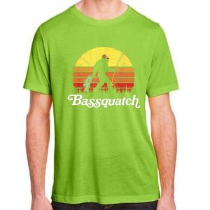 Retro Bassquatch Funny Bigfoot Fishing Outdoor Gift Adult ChromaSoft Performance T-Shirt