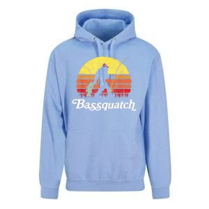 Retro Bassquatch Funny Bigfoot Fishing Outdoor Gift Unisex Surf Hoodie