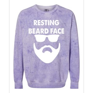 Resting Beard Face Funny Beard Colorblast Crewneck Sweatshirt