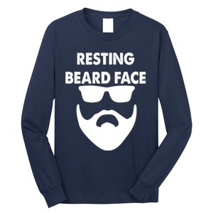 Resting Beard Face Funny Beard Long Sleeve Shirt