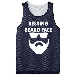 Resting Beard Face Funny Beard Mesh Reversible Basketball Jersey Tank