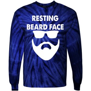 Resting Beard Face Funny Beard Tie-Dye Long Sleeve Shirt