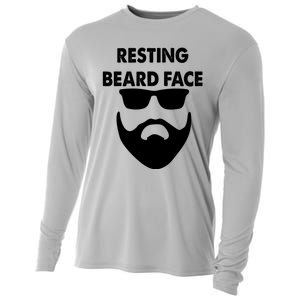 Resting Beard Face Funny Beard Cooling Performance Long Sleeve Crew