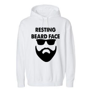 Resting Beard Face Funny Beard Garment-Dyed Fleece Hoodie