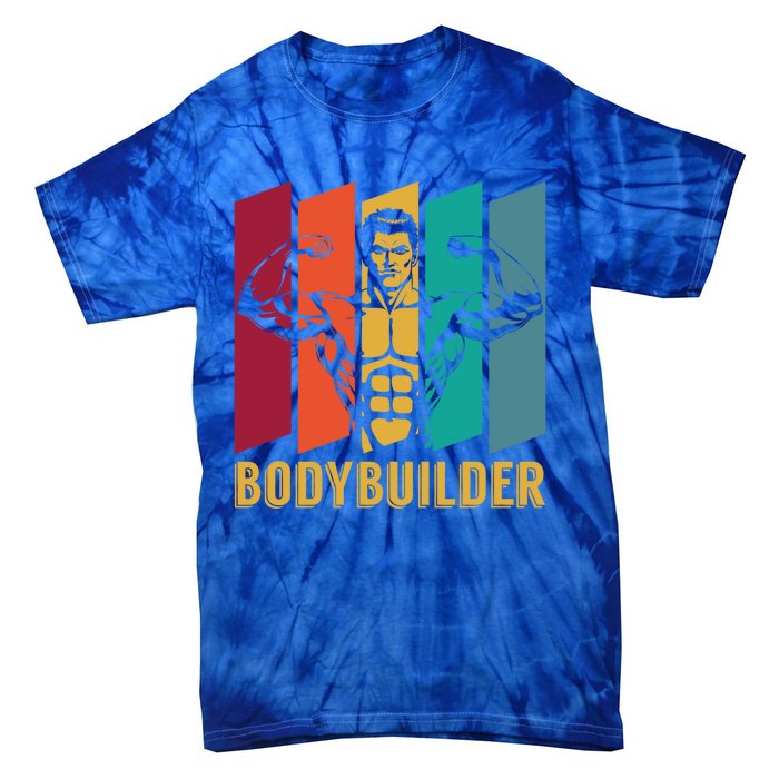 Retro Bodybuilding Fitness Gym Gift Vintage Bodybuilder Gift Tie-Dye T-Shirt