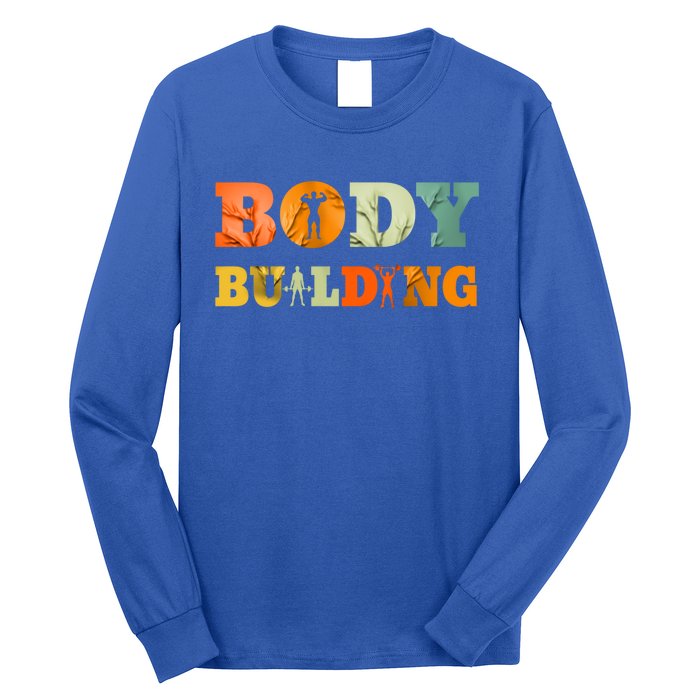 Retro Bodybuilding Fitness Gym Meaningful Gift Vintage Bodybuilder Cute Gift Long Sleeve Shirt