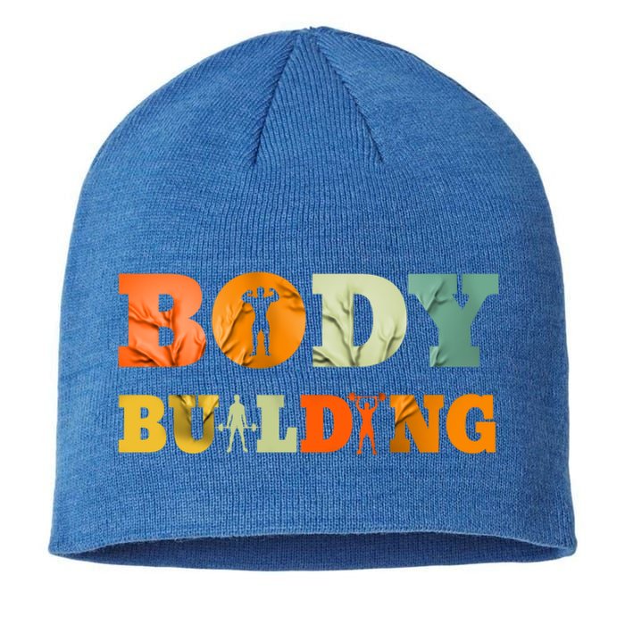 Retro Bodybuilding Fitness Gym Meaningful Gift Vintage Bodybuilder Cute Gift Sustainable Beanie