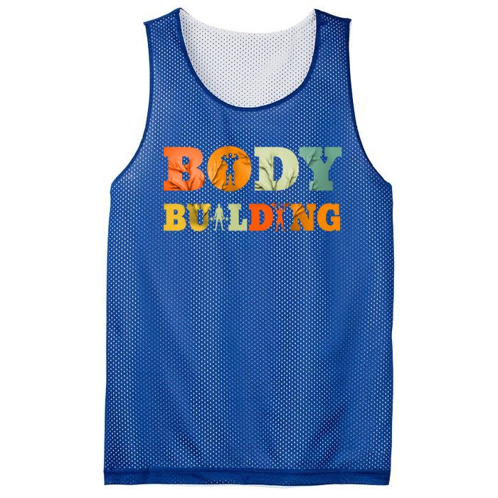 Retro Bodybuilding Fitness Gym Meaningful Gift Vintage Bodybuilder Cute Gift Mesh Reversible Basketball Jersey Tank