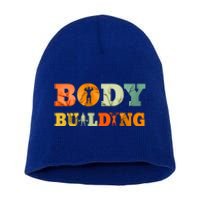 Retro Bodybuilding Fitness Gym Meaningful Gift Vintage Bodybuilder Cute Gift Short Acrylic Beanie