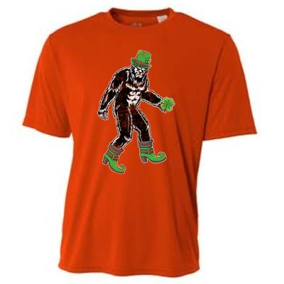 Retro Big Foot Leprechaun St Patrick's Day Sasquatch Lover Great Gift Cooling Performance Crew T-Shirt