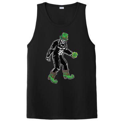 Retro Big Foot Leprechaun St Patrick's Day Sasquatch Lover Great Gift PosiCharge Competitor Tank