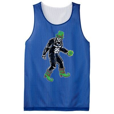 Retro Big Foot Leprechaun St Patrick's Day Sasquatch Lover Great Gift Mesh Reversible Basketball Jersey Tank