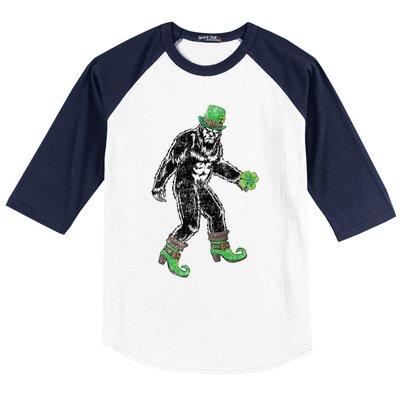 Retro Big Foot Leprechaun St Patrick's Day Sasquatch Lover Great Gift Baseball Sleeve Shirt