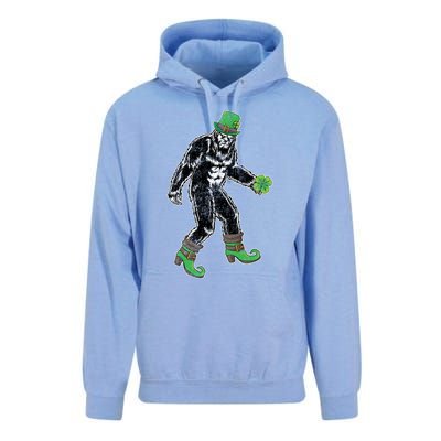 Retro Big Foot Leprechaun St Patrick's Day Sasquatch Lover Great Gift Unisex Surf Hoodie