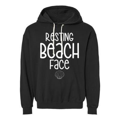 Resting Beach Face Funny Vacation Garment-Dyed Fleece Hoodie