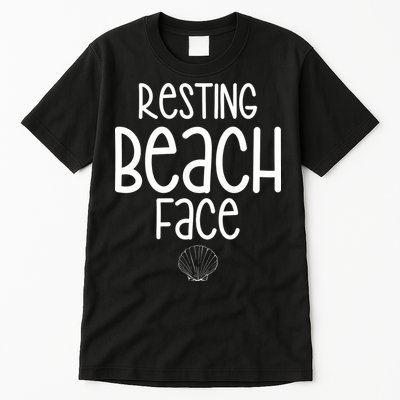 Resting Beach Face Funny Vacation Tall T-Shirt