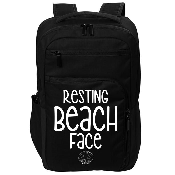 Resting Beach Face Funny Vacation Impact Tech Backpack