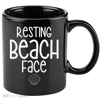 Resting Beach Face Funny Vacation 11oz C Handle Ceramic Mug