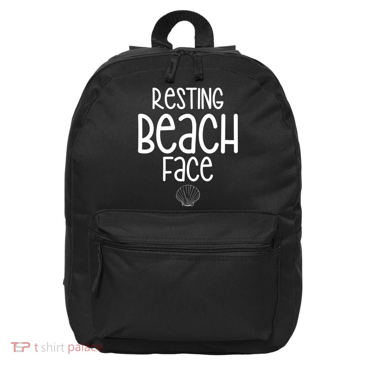 Resting Beach Face Funny Vacation 16 in Basic Backpack