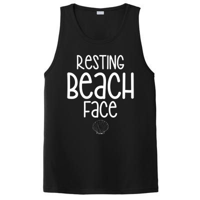 Resting Beach Face Funny Vacation PosiCharge Competitor Tank