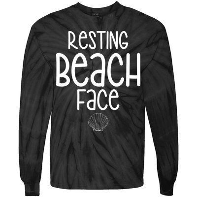 Resting Beach Face Funny Vacation Tie-Dye Long Sleeve Shirt