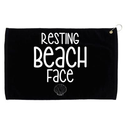 Resting Beach Face Funny Vacation Grommeted Golf Towel