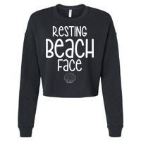 Resting Beach Face Funny Vacation Cropped Pullover Crew