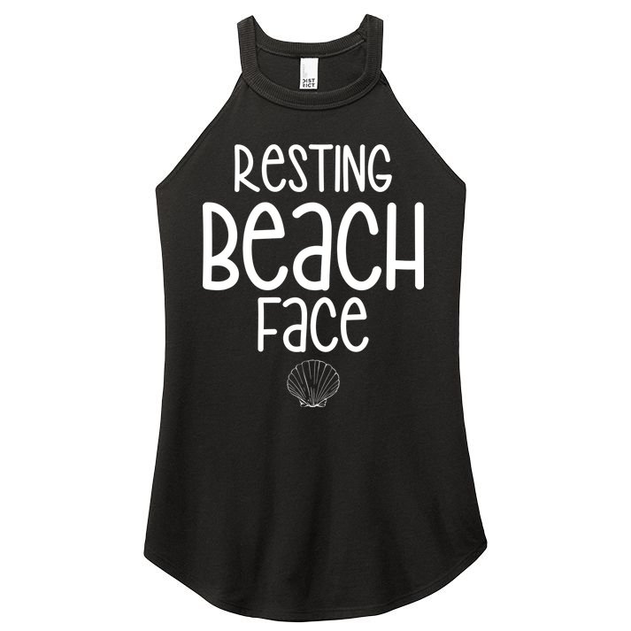 Resting Beach Face Funny Vacation Women's Perfect Tri Rocker Tank