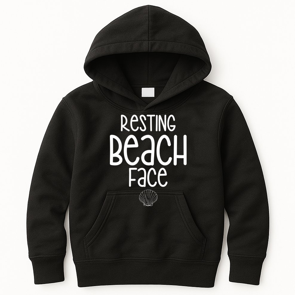 Resting Beach Face Funny Vacation Kids Hoodie