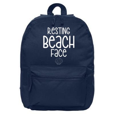 Resting Beach Face Funny Vacation 16 in Basic Backpack